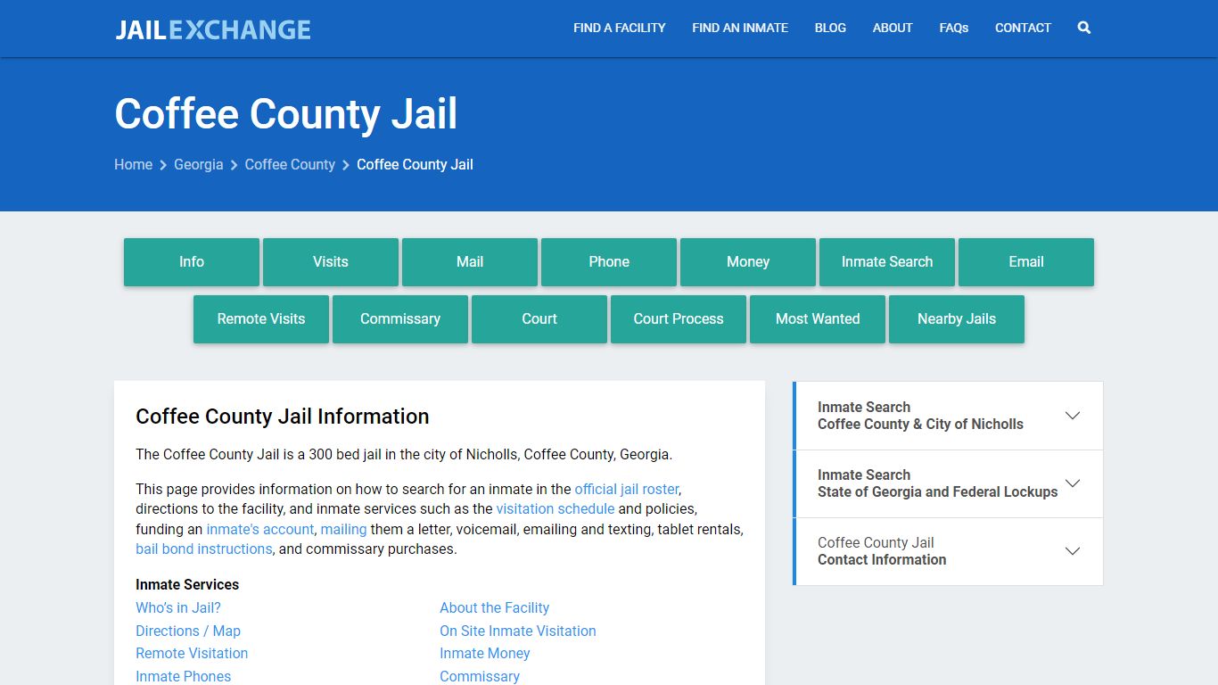 Coffee County Jail, GA Inmate Search, Information